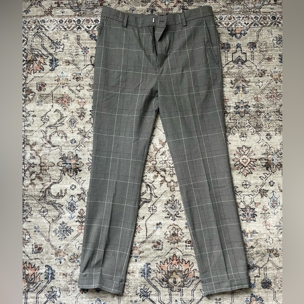 H&M Gray Plaid Trousers